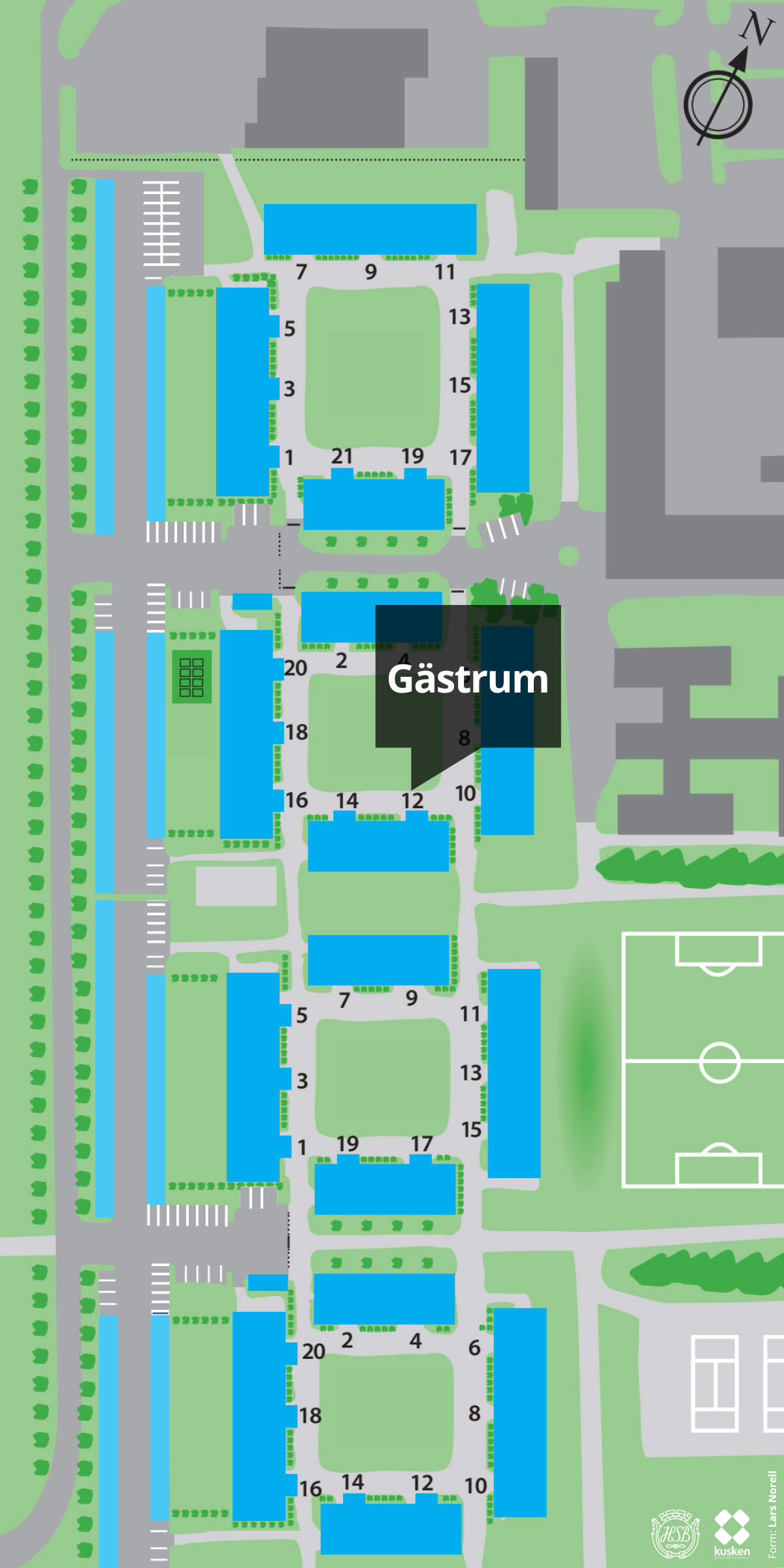 Karta Taprogränd 12 - Gästrumm